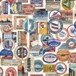 Wanderlust Luggage Labels Cream