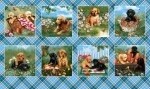 Pups in Garden Panel Blocks