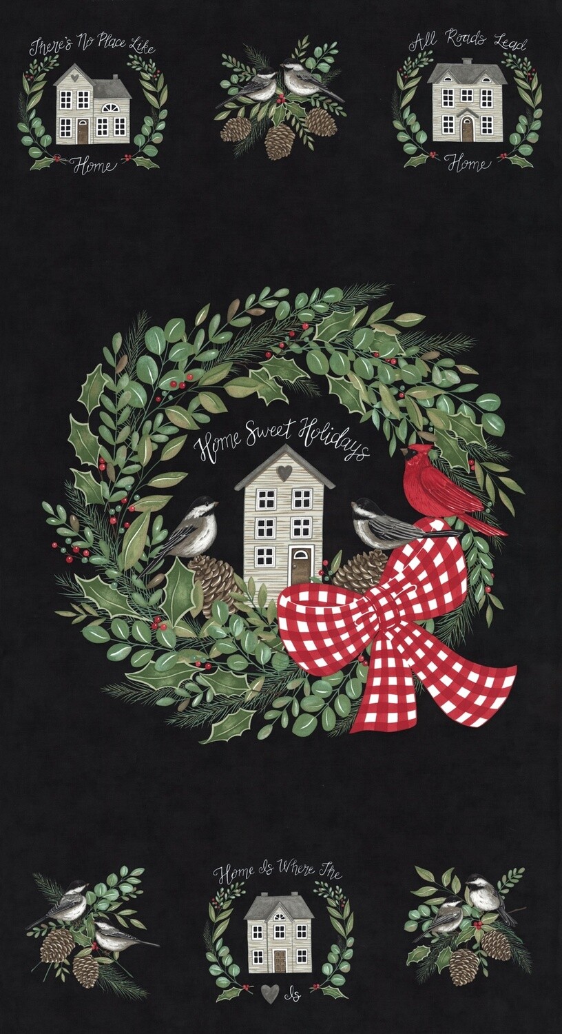 Holidays At Home Charcoal Black Panel