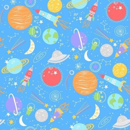 Playtime Flannel Outer Space Blue