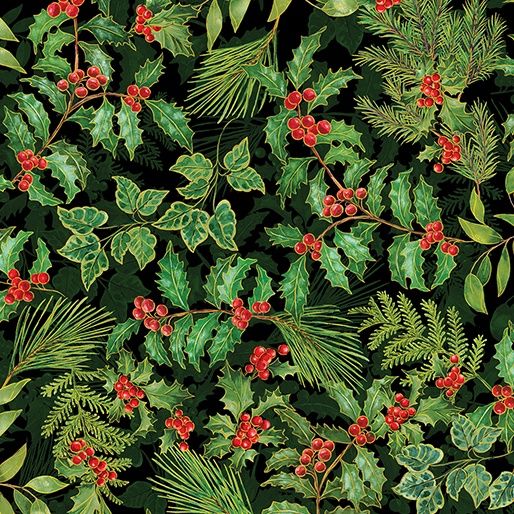 Christmas Musical Holy &amp; Berries Black