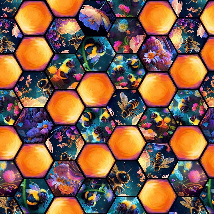 Night Garden Hexi Blocks &amp; Bees