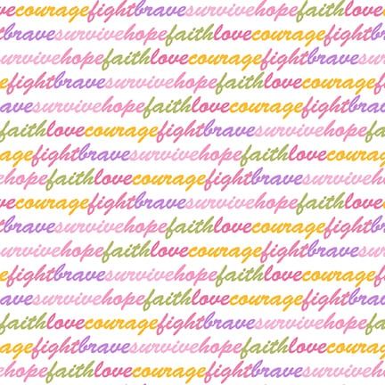Pink Power Script Words Multi Colors