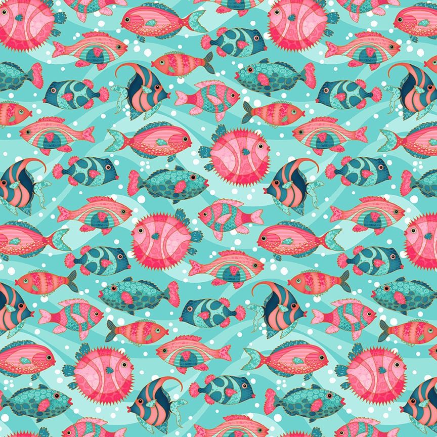 Mermaid Tails Blue Multi