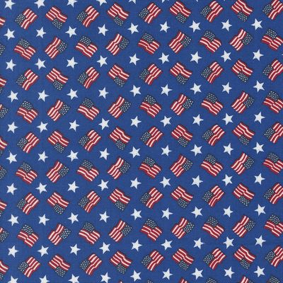Red White &amp; Bloom Flags on Blue