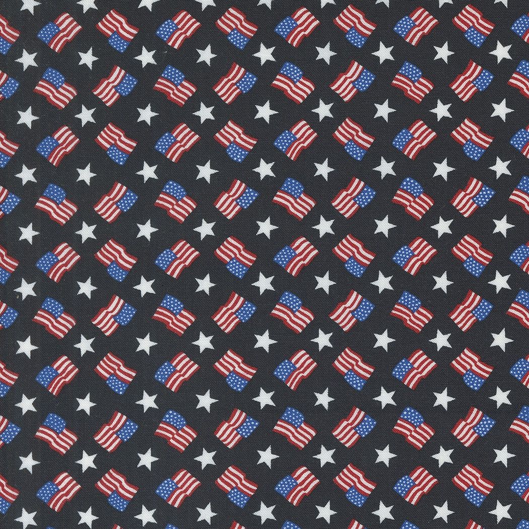 Red White &amp; Bloom Flags on Black