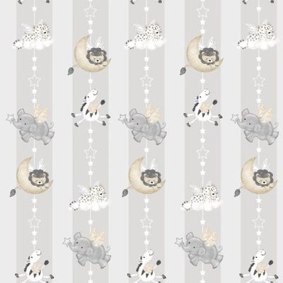 Moonlit Dreams Animals on Wide Stripe