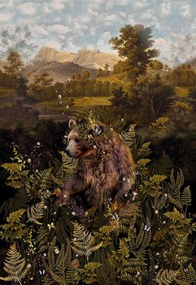 Among the Ferns Bear Panel 30&quot;