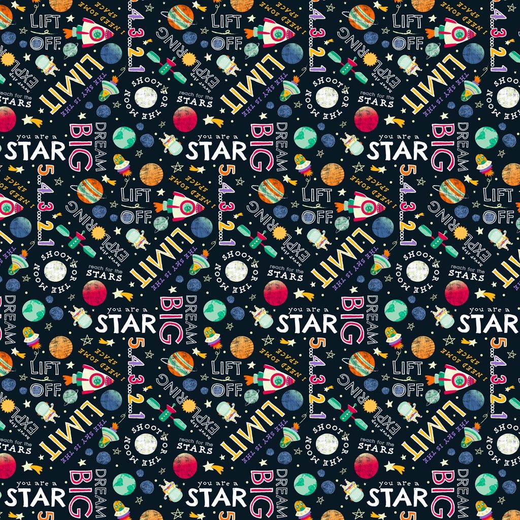 Blast Off Words Black