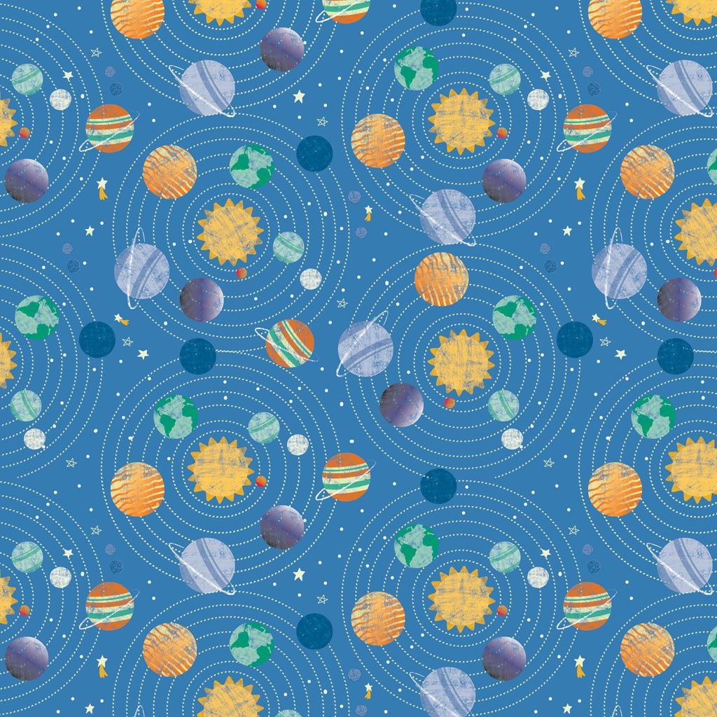 Blast Off Planets Blue