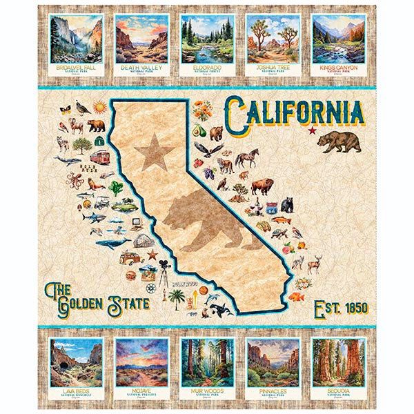 California Dreaming Panel Multi 1 Yard