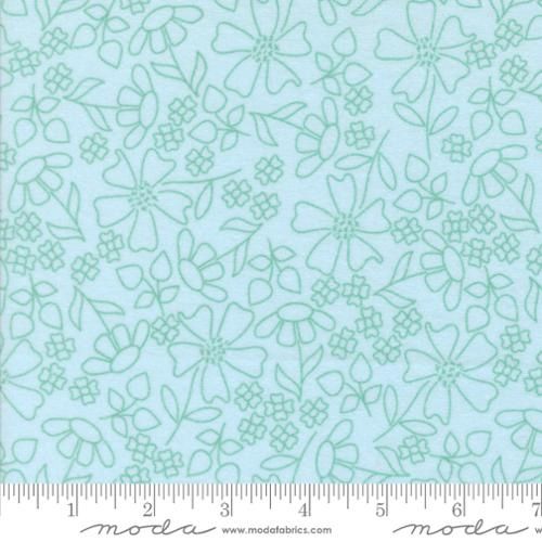 Sherbert Sunshine Flan Sky Teal Flowers