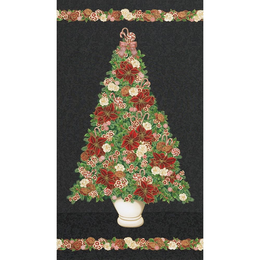 Holiday Flourish Peppermint Twist 24&quot; Panel
