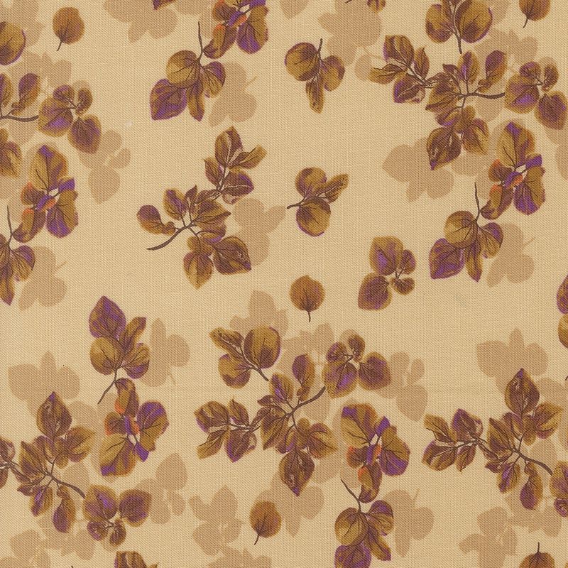 Autumn Forest Tan With Brown Leaves