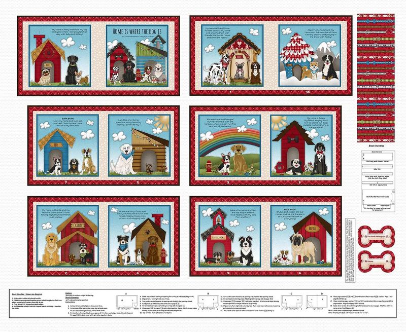 Home is Where Dog II Book 1 yd Panel