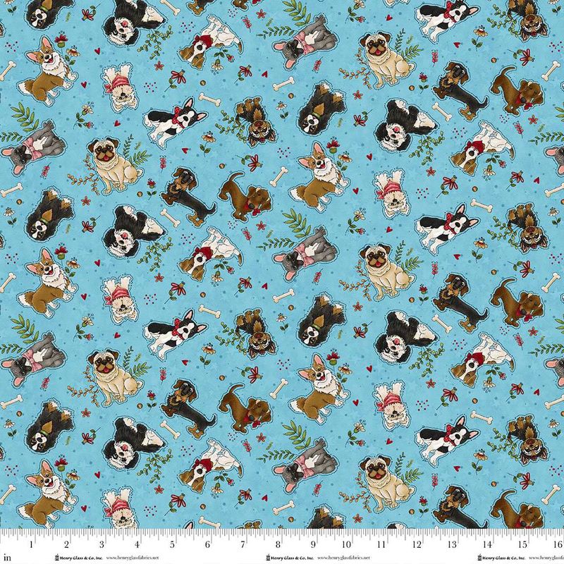 Home is Where Dog II Allover on Blue