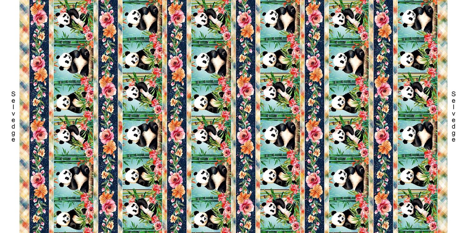 Panda Paradise  Border Stripe