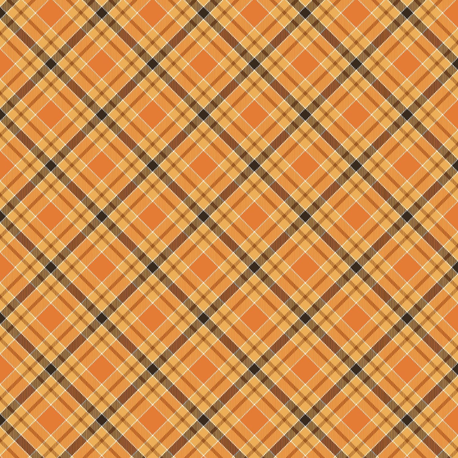 Give Thanks Plaid Orange