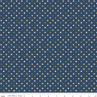 Sunshine &amp; Dandelions Dots Navy