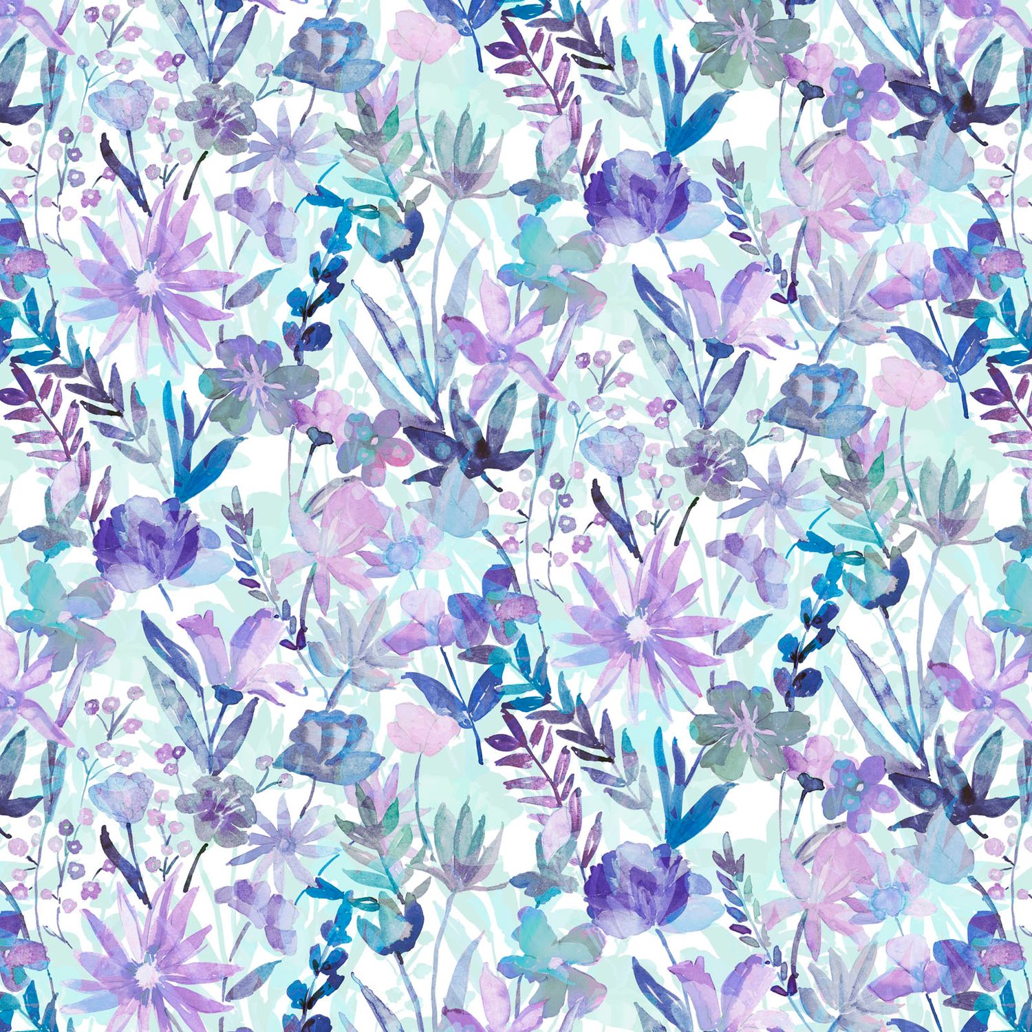 Whispering Garden 108" Blues/Violets