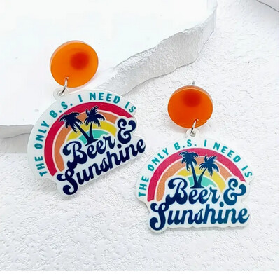 Sunshine Rainbow &quot;The Only BS I Need&quot; Earrings