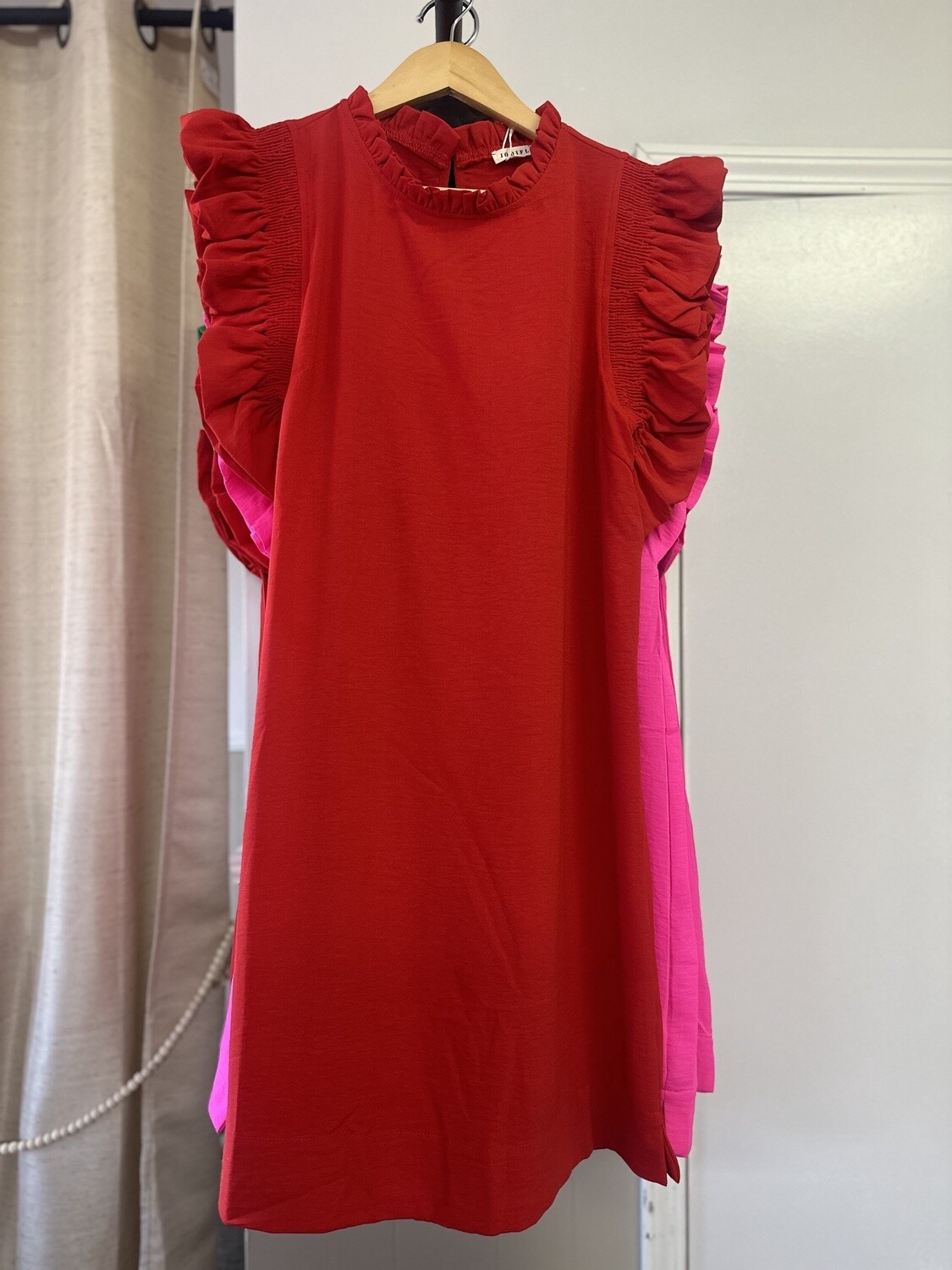 Jodifl Polyester Dress, Colour: Red, Size: S