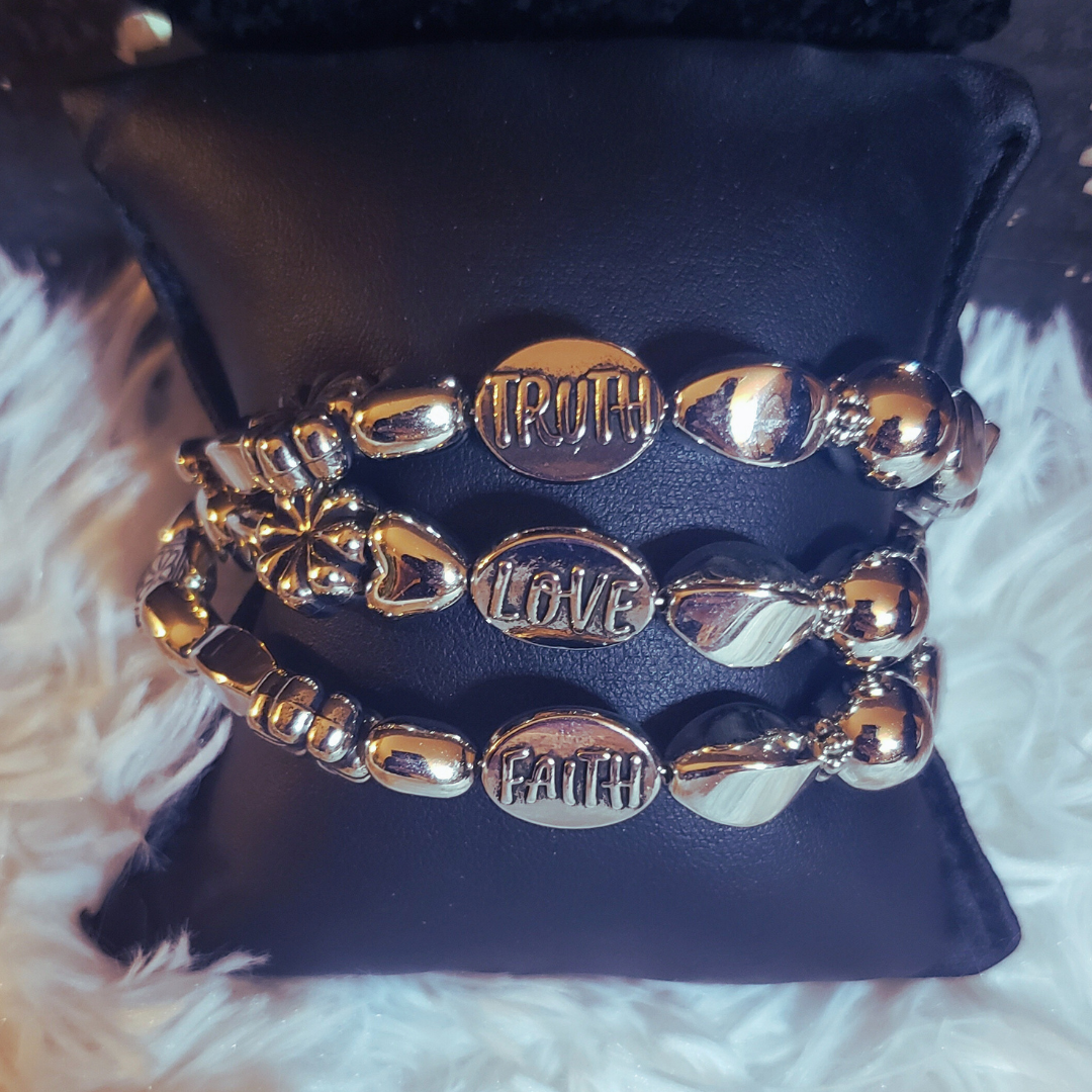 TRUTH LOVE FAITH COIL BRACELET