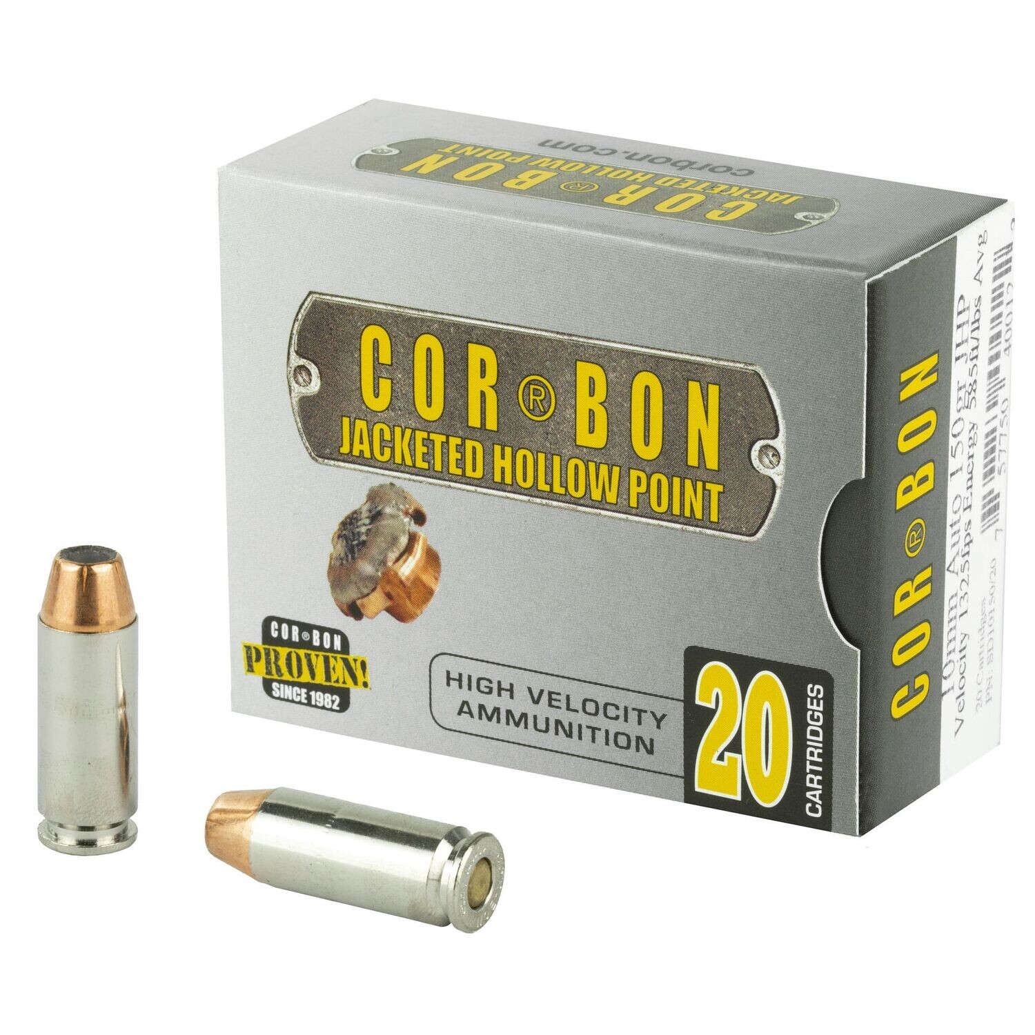 CorBon, Self Defense, 10MM, 150 Grain, Jacketed Hollow Point, 20 Round Box
