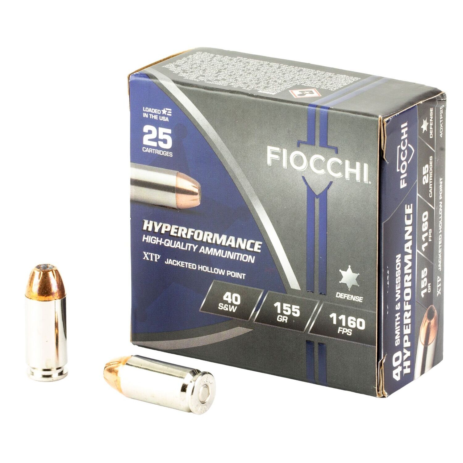 Fiocchi Ammunition, Centerfire Pistol, 40S&W, 155 Grain, Copper Metal Jacket, 50 Round Box