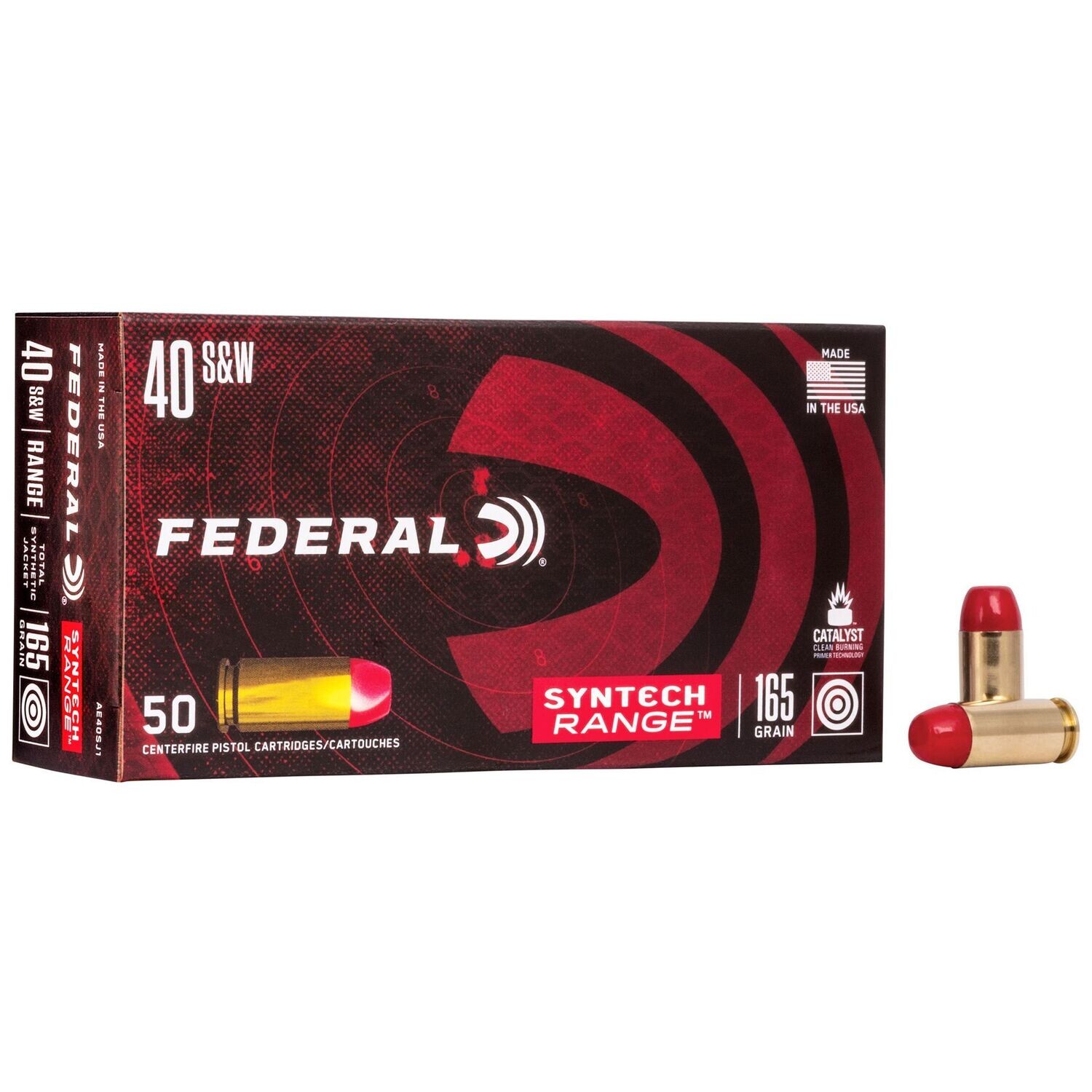 Federal, Syntech Action Pistol, 40 S&W, 165 Grain, Total Synthetic Jacket, 50 Round Box
