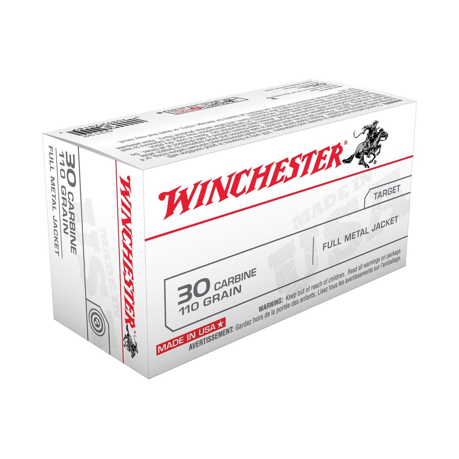 WINCHESTER USA 30 CARB 110GR FMJ 50/500