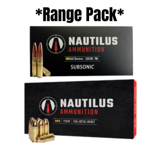 NAUTILUS SPECIAL 300 Blackout 220GR Subsonic 100 Rounds & 9MM 115 FMJ 250 Rounds RANGE PACK BAG