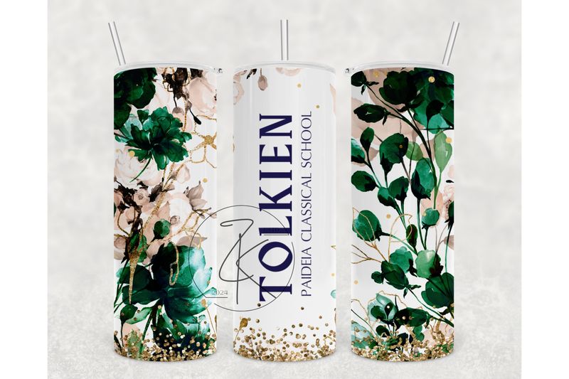 Green Floral 20oz Tumbler