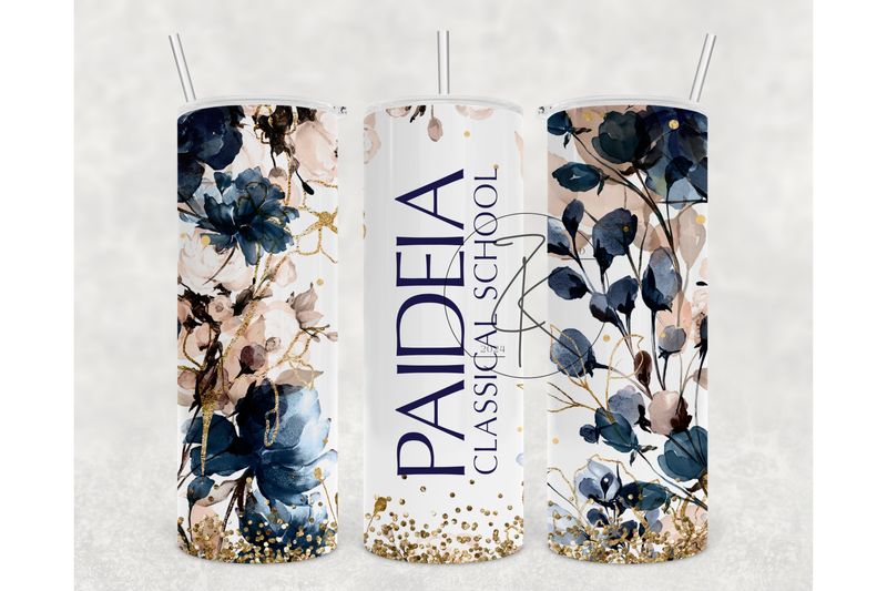 Navy Floral 20oz Tumbler