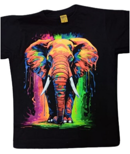 Belleza salvaje: Camiseta Elefante Neón