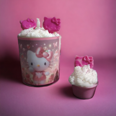 Hello kitty candle and cupcake wax melt