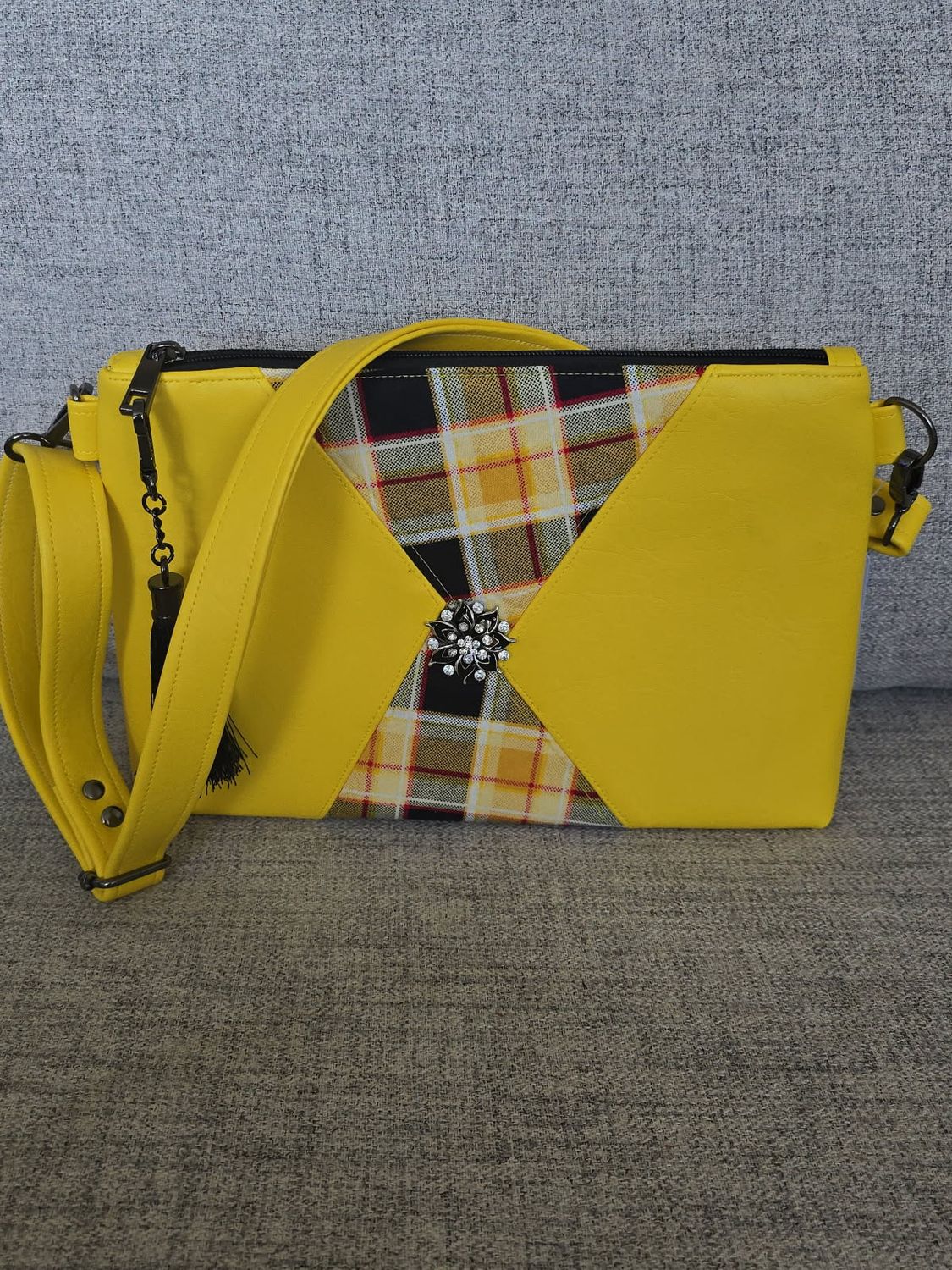 Yellow Plaid Crossbody