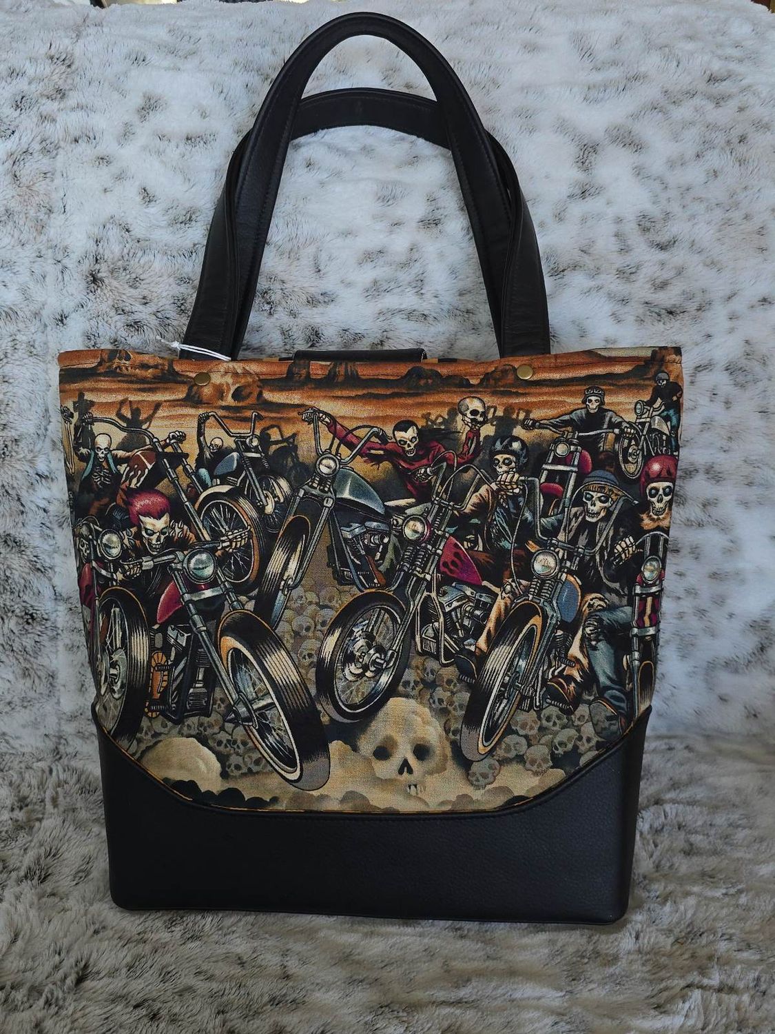 Biker Skull Motorcycle Tote