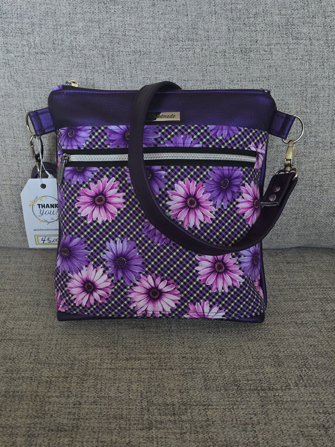 Purple Daisy Crossbody Purse
