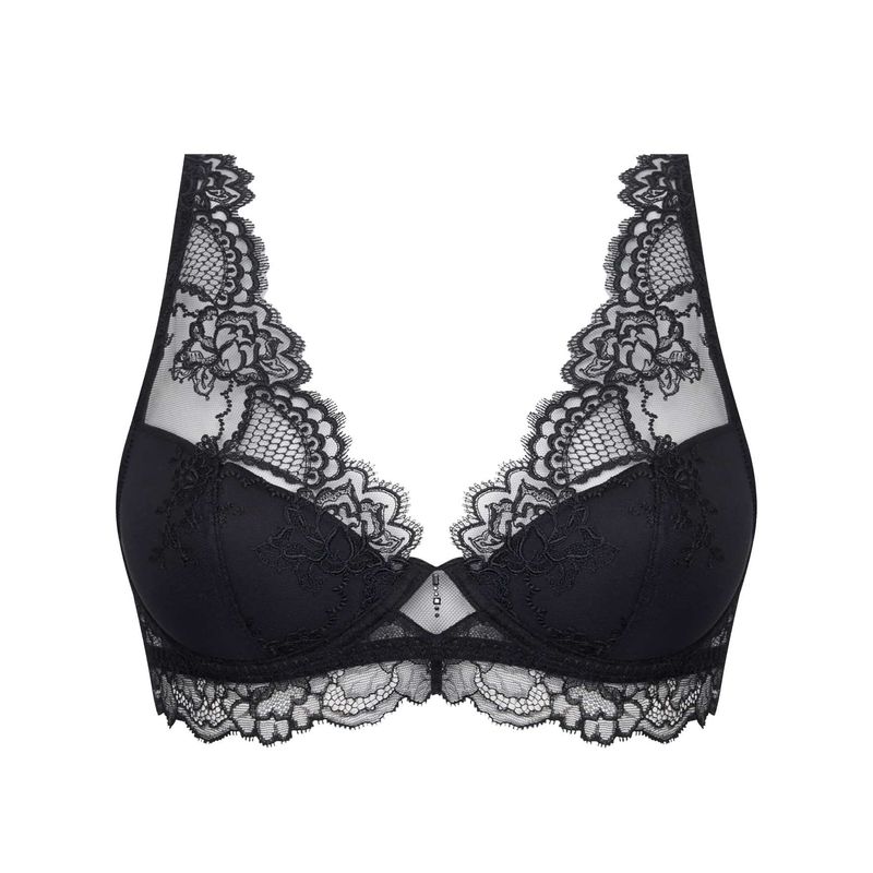 Soutien-gorge Lise Charmel 95D Beige Dentelle Florale Brillante - Très Bon État