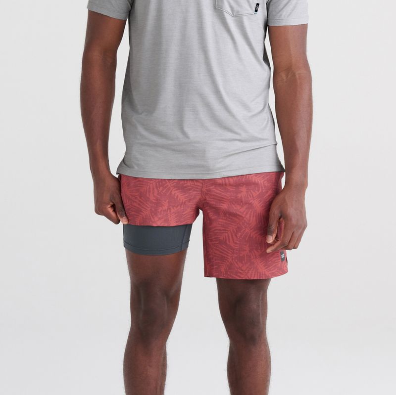 Shorts - Saxx Men - Multi Sport 4 - SXSP81LPMC -  Palm Camo - Desert Red