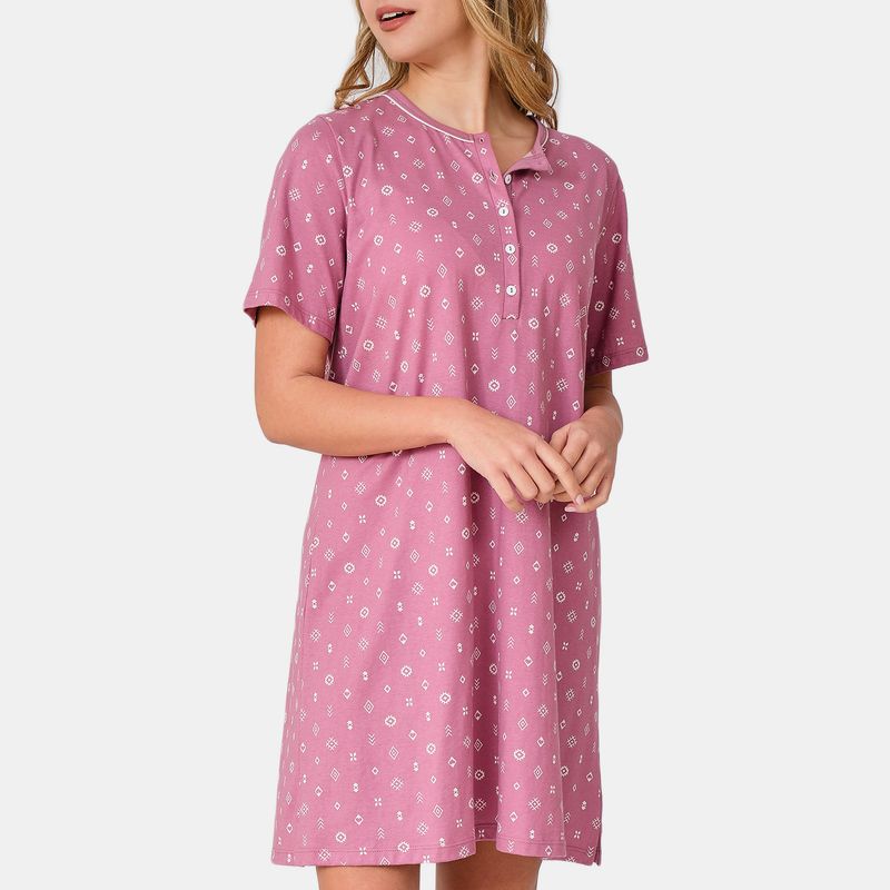 Nightgown - Massana - Ethnic Mini Print - MAl747283-133 - Pink