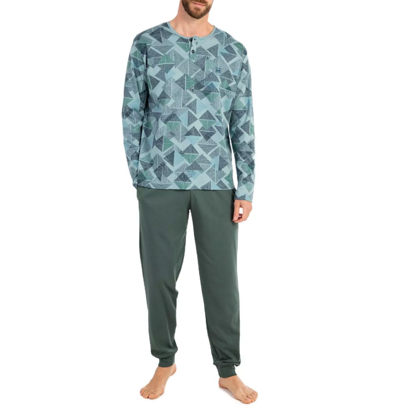 Ensemble pyjama Massana Homme Green Touch MAp741312 H70 Vert