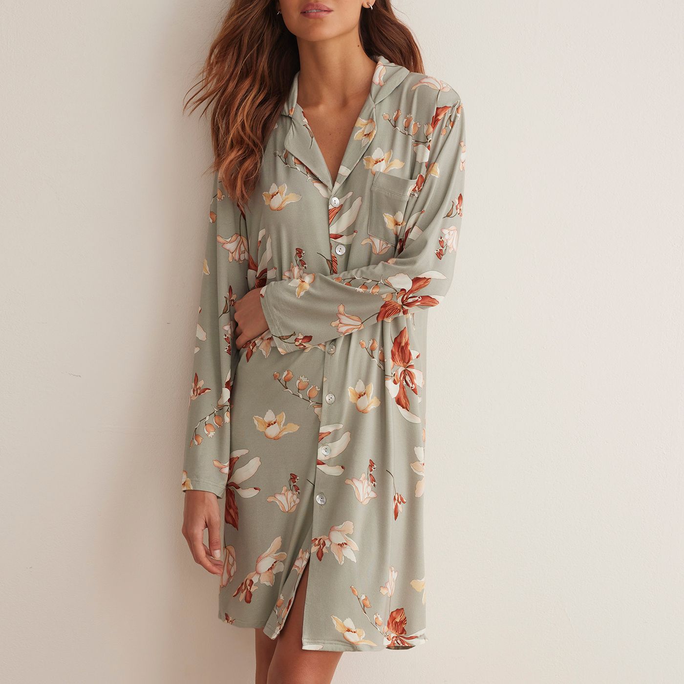 Robe de nuit - Selmark - Flores - SKp9263 (008) - Vert