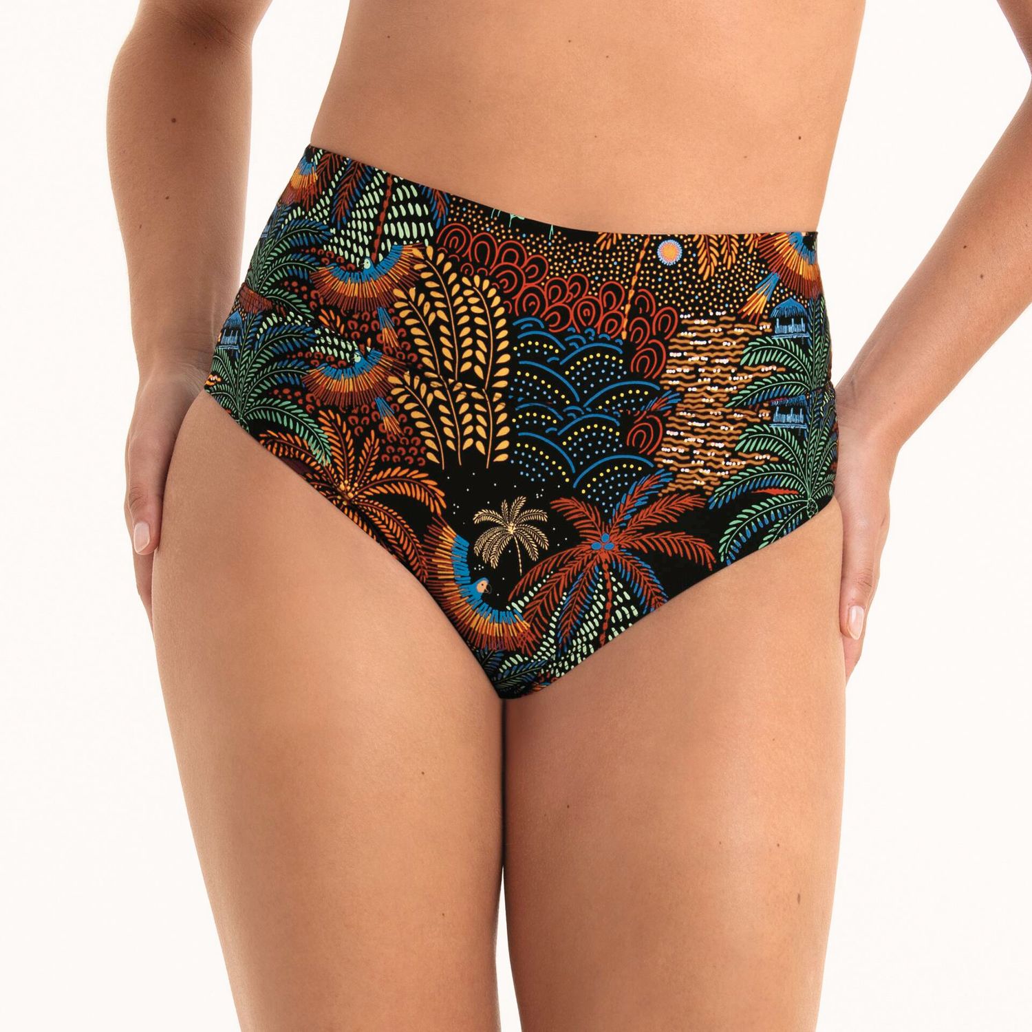 High waisted bikini bottom - Rosa Faia - Tropical Nights Lorena - RF8775-0 (733) - Safari