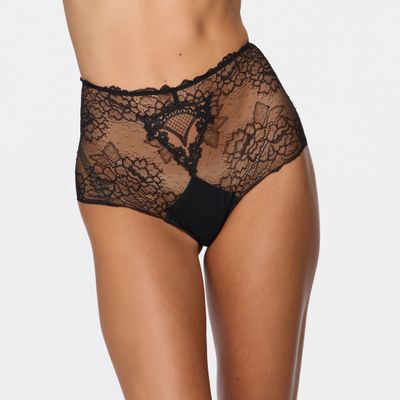 Boxer cut panties - Lise Charmel - Sublime en Dentelle - LCach1413-NO - Black