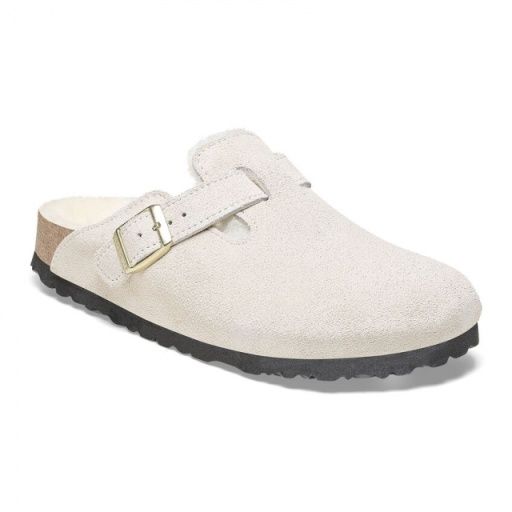 Boston Shearling - Suede Leather, Color: Antique Whie, Width: Medium/Narrow, Size: 42