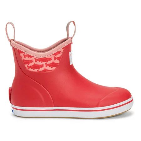 Ws Salmon Sisters 6 in Ankle Deck Boot, Color: Red, Width: Medium, Size: 5
