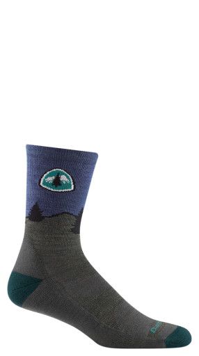 Ms PCT Micro Crew Lightweight Hiking Sock, Color: Forest, Size: L