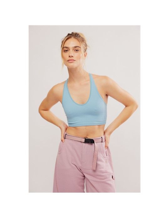 Free Throw Crop Tank, Color: Eucalyptus, Size: S